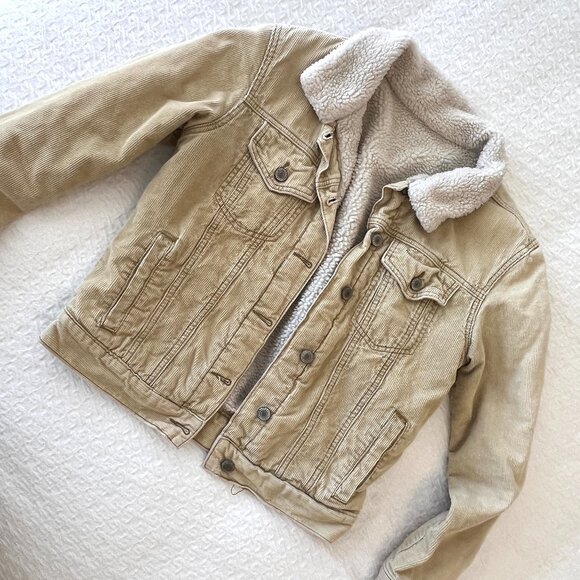 John Galt California - Tan Corduroy - Sherpa Lined - Jacket - Size Small - Picture 1 of 11